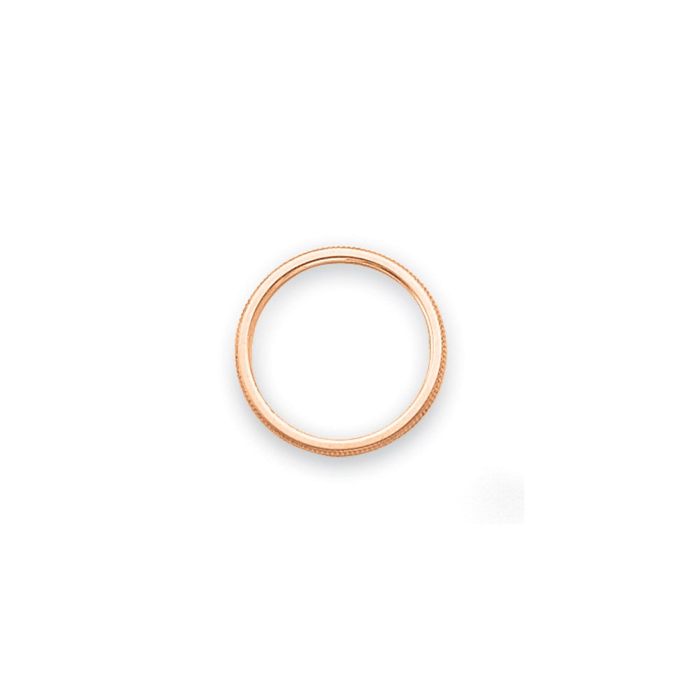 14k Rose Gold 1.5mm Milgrain Stackable Band Size 7