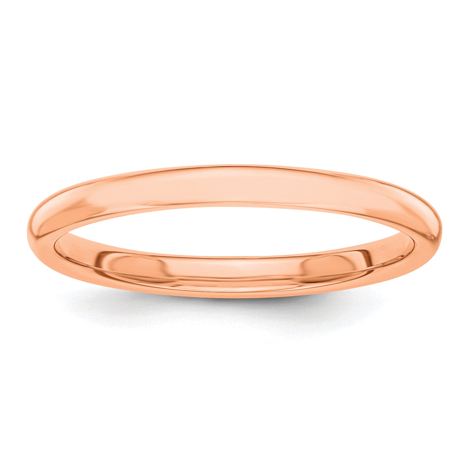 14k Rose Gold Polished 2mm Stackable Band Size 4