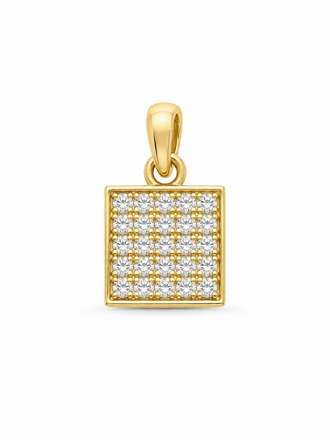 14KT Yellow Gold Square Designer Pendant [A0B5]