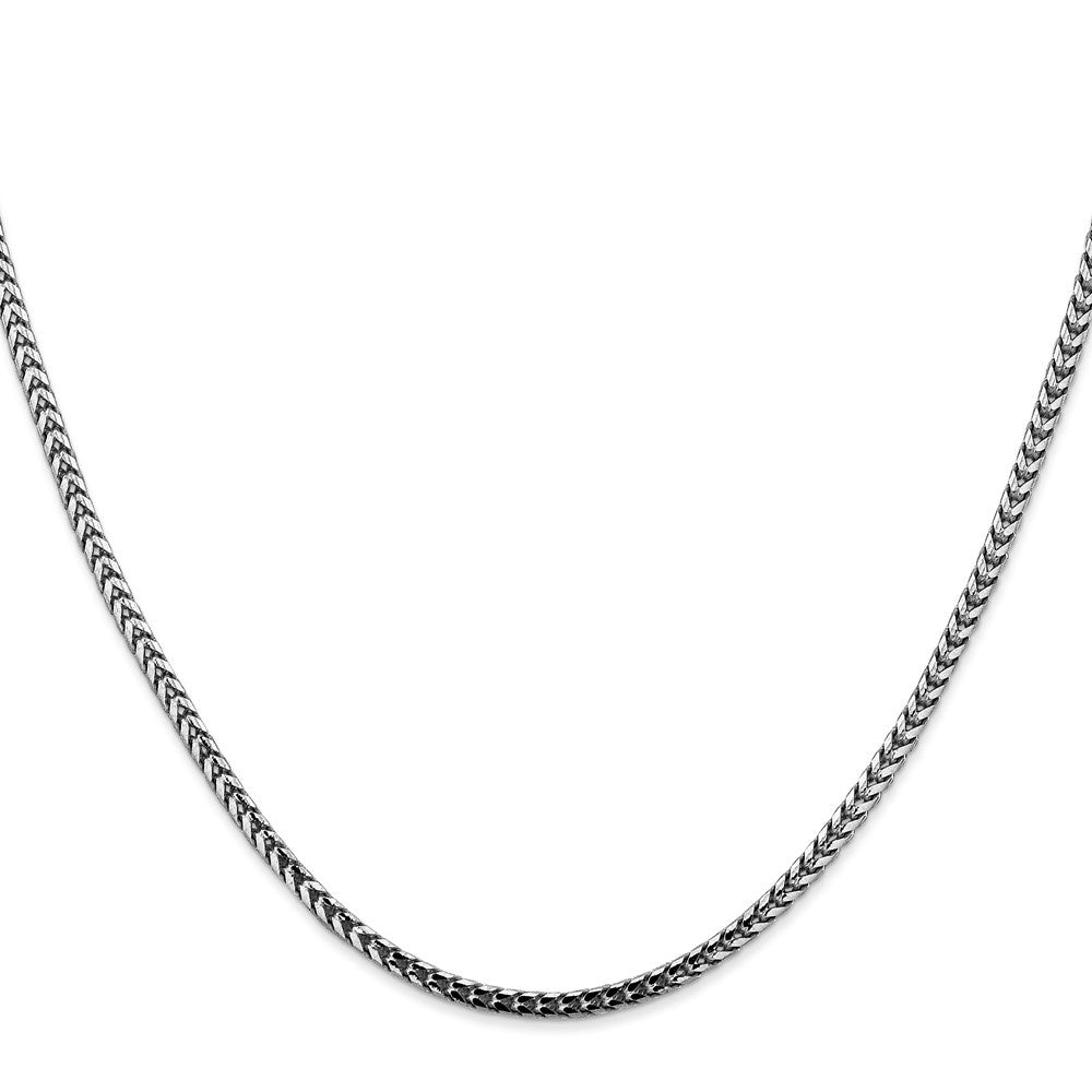 925 Sterling Silver Solid White 4 MM Rhodium  Square Franco Link Chain