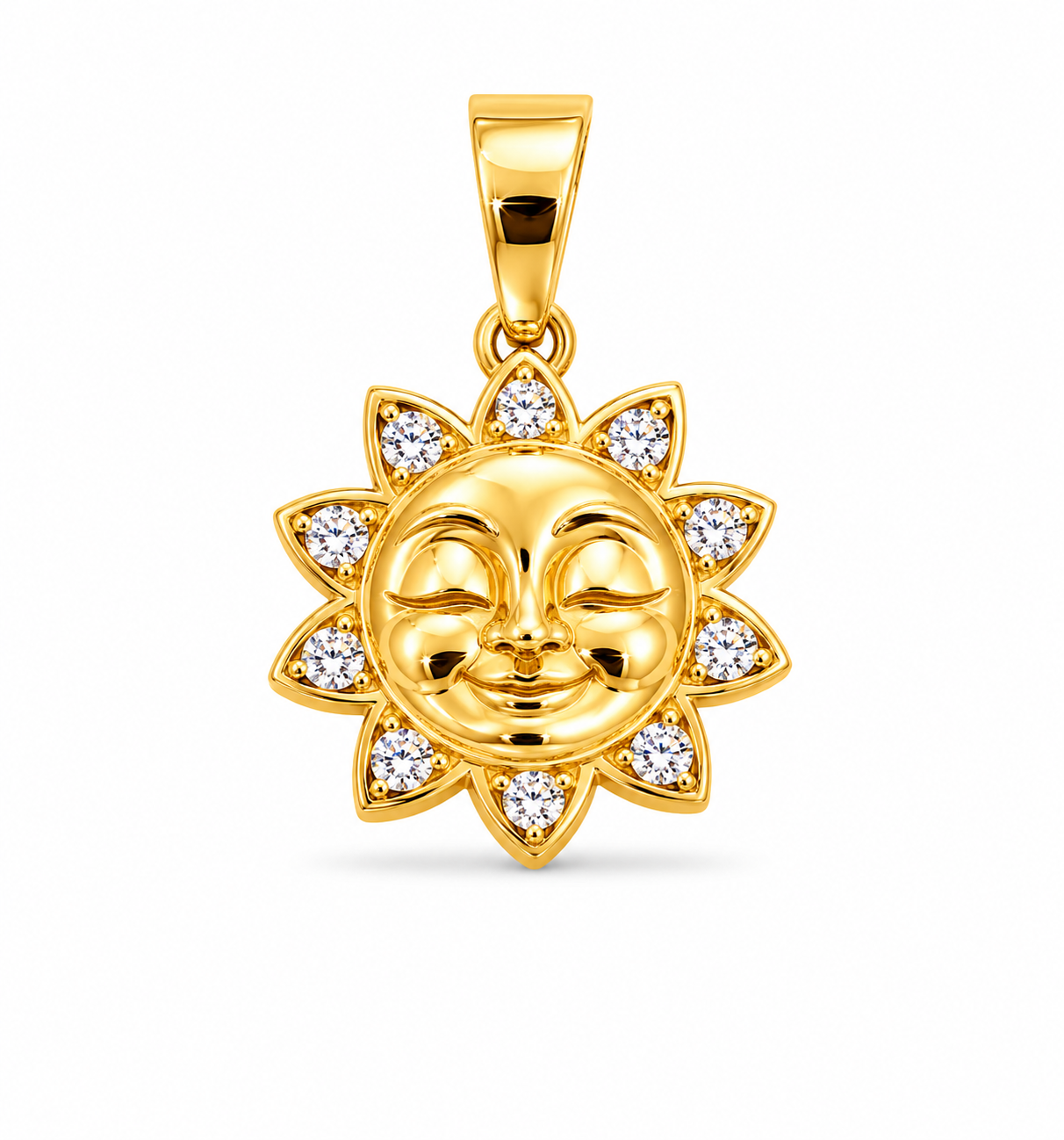 10KT Yellow Gold Sun Pendant [A1B3]
