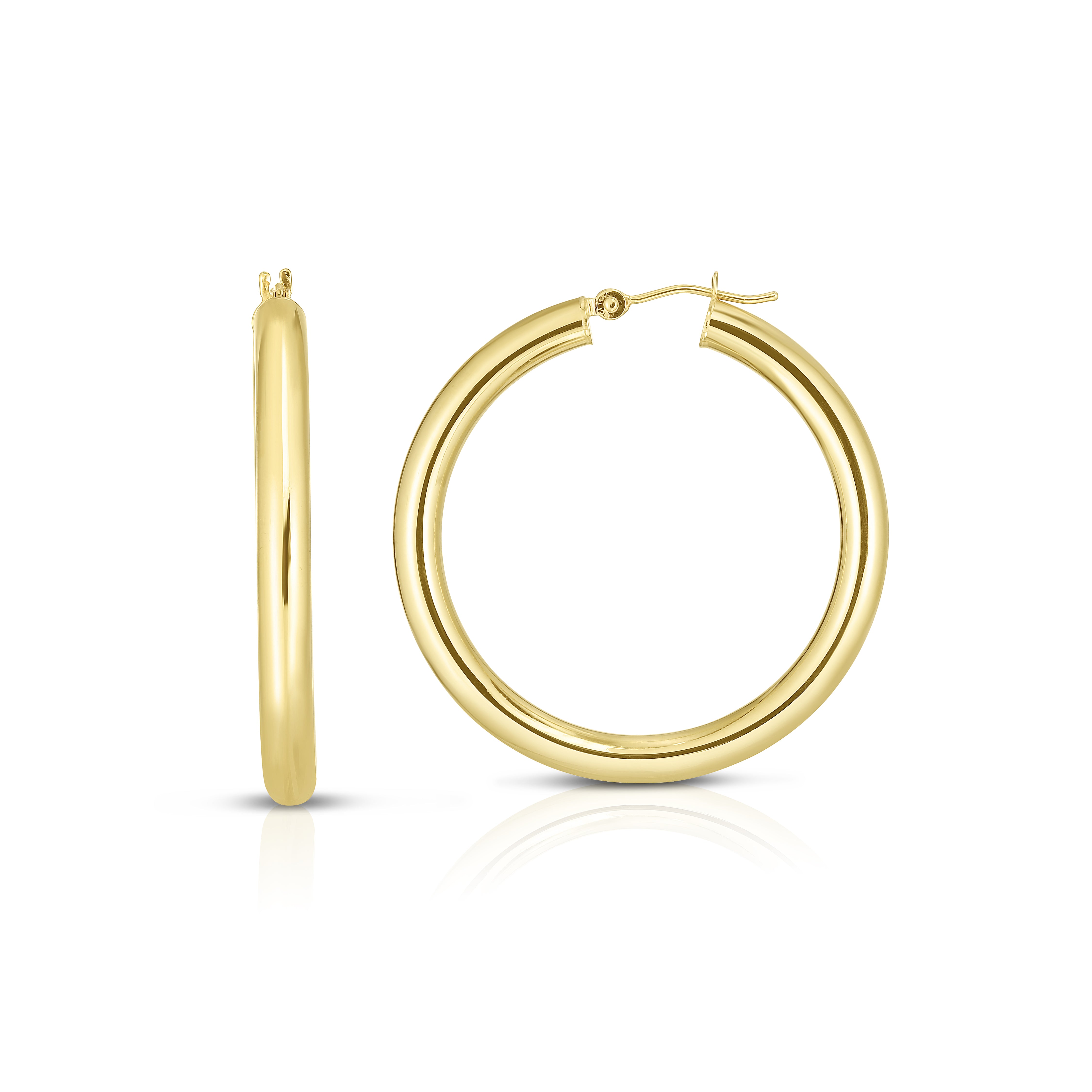14K Yellow Gold 4x30mm Hoop Earring
