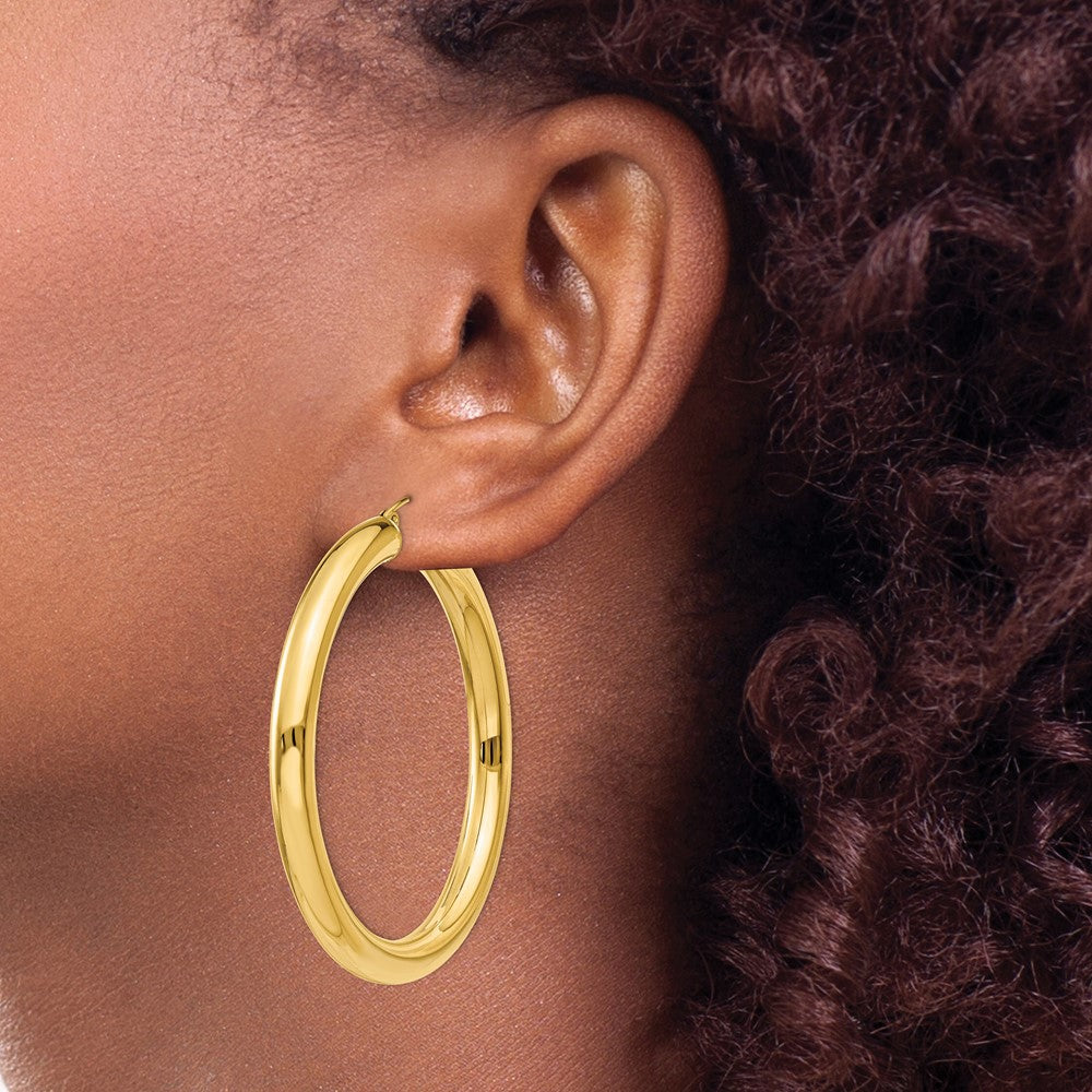14k Polished 5mm Tube Hoop Earrings