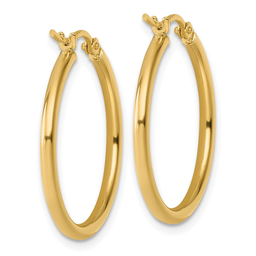 10K Polished Hinged Hoop Earrings
