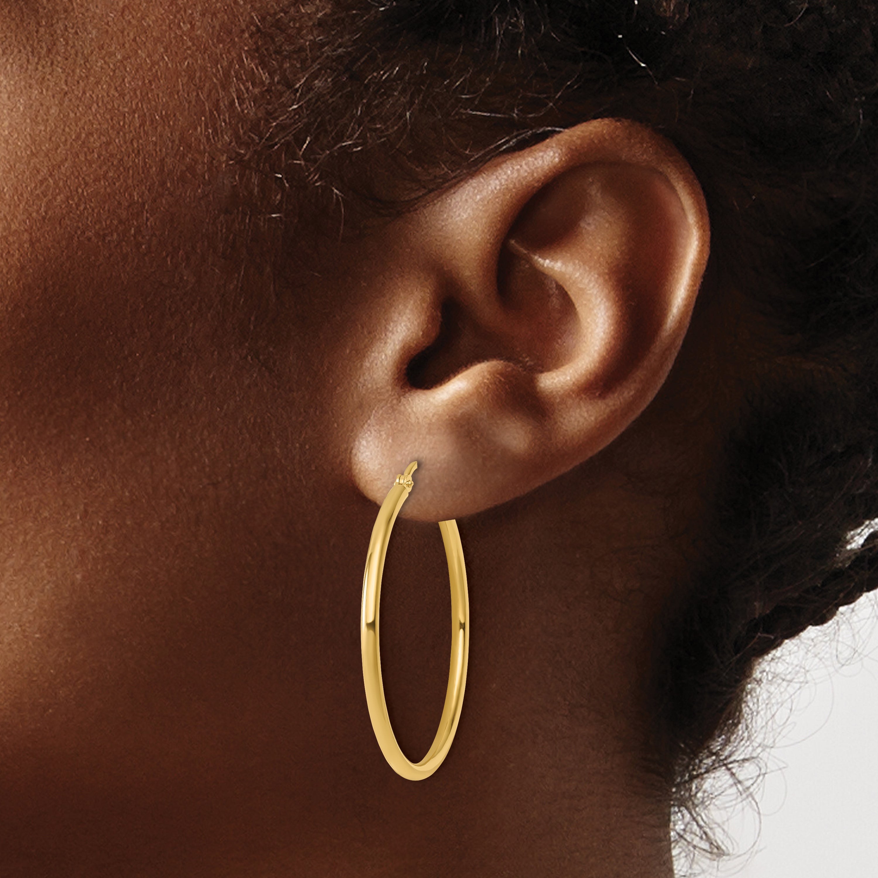 10K Polished Hinged Hoop Earrings