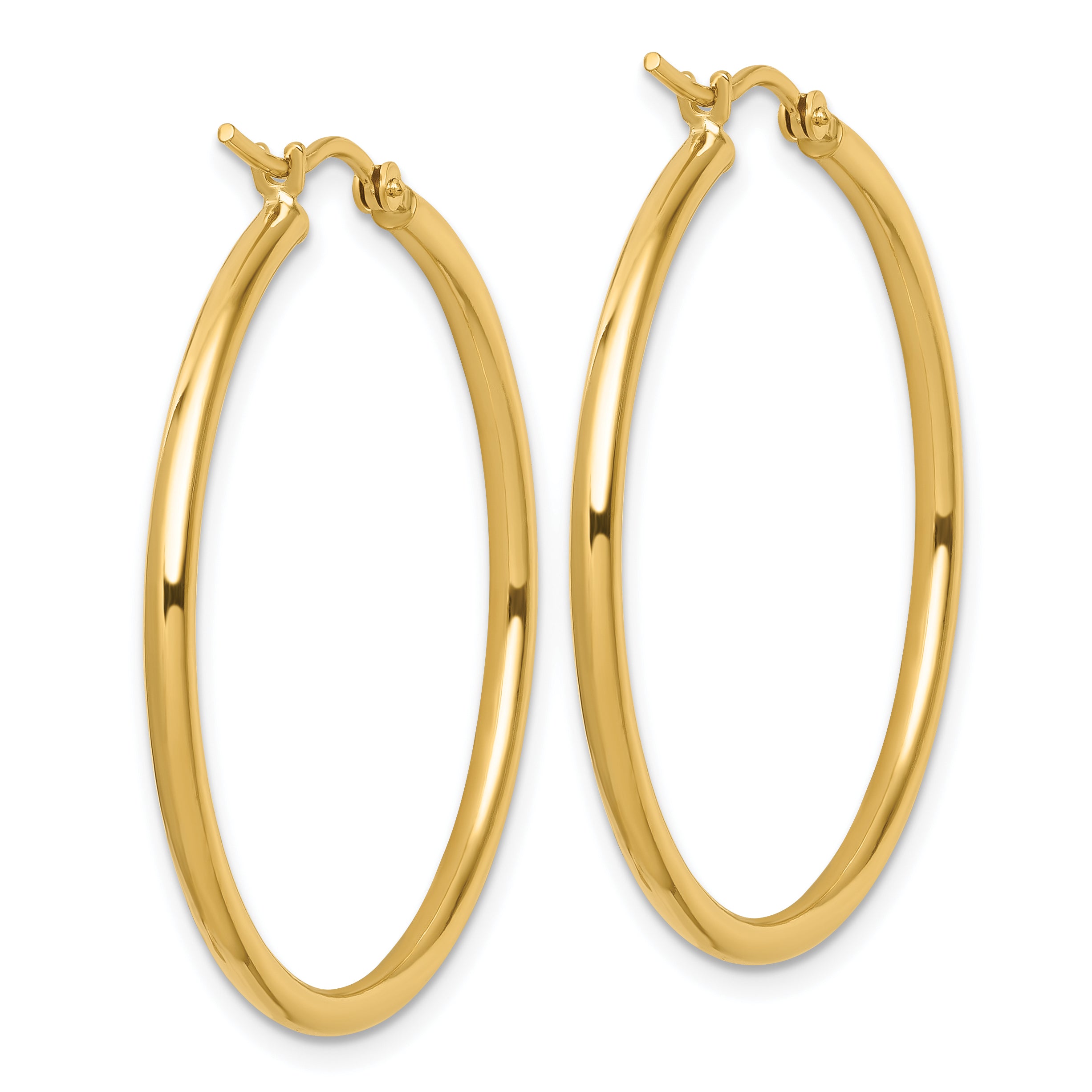 10K Polished Hinged Hoop Earrings