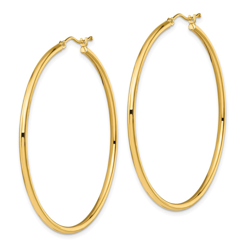 10K Polished Hinged Hoop Earrings