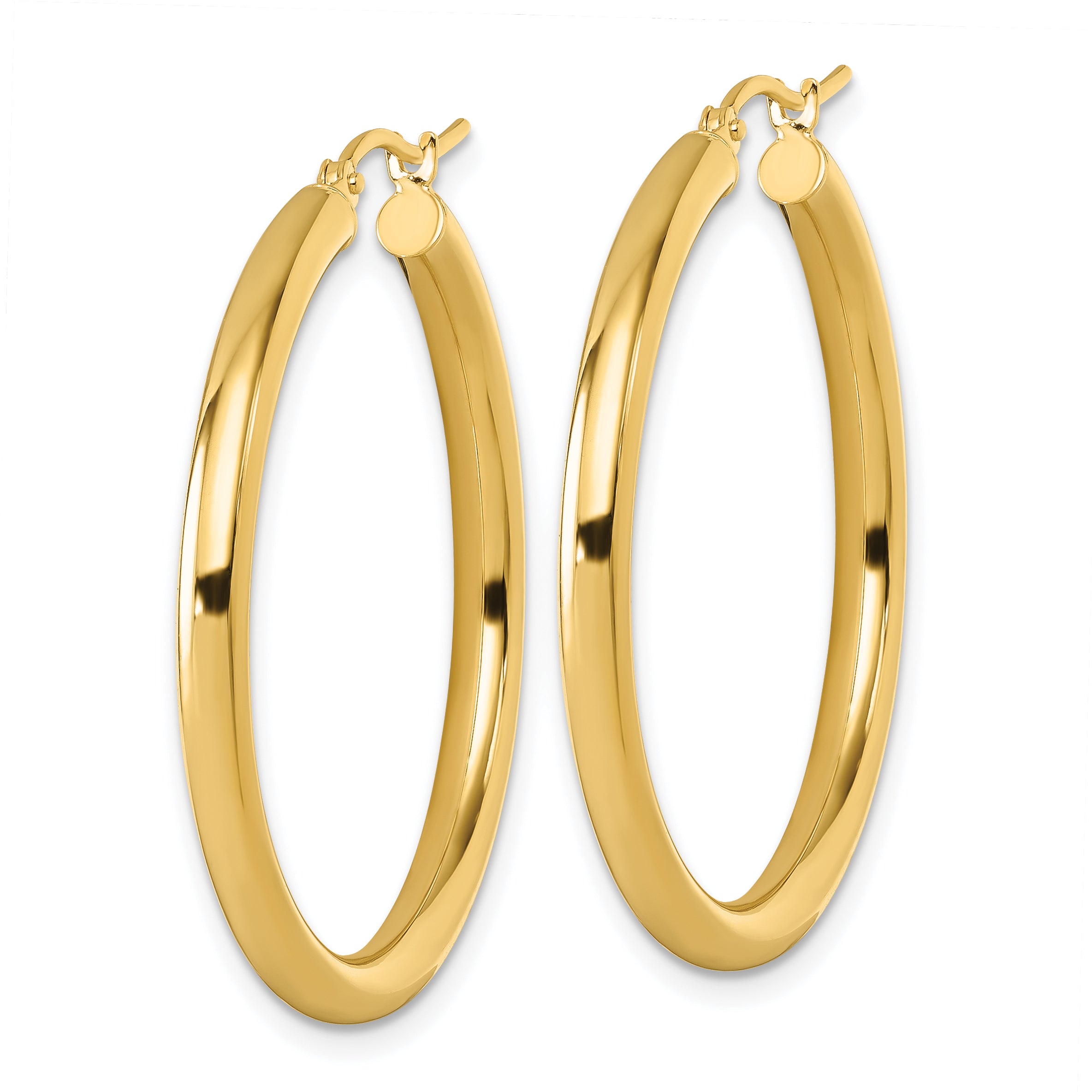 10K Polished Hinged Hoop Earrings