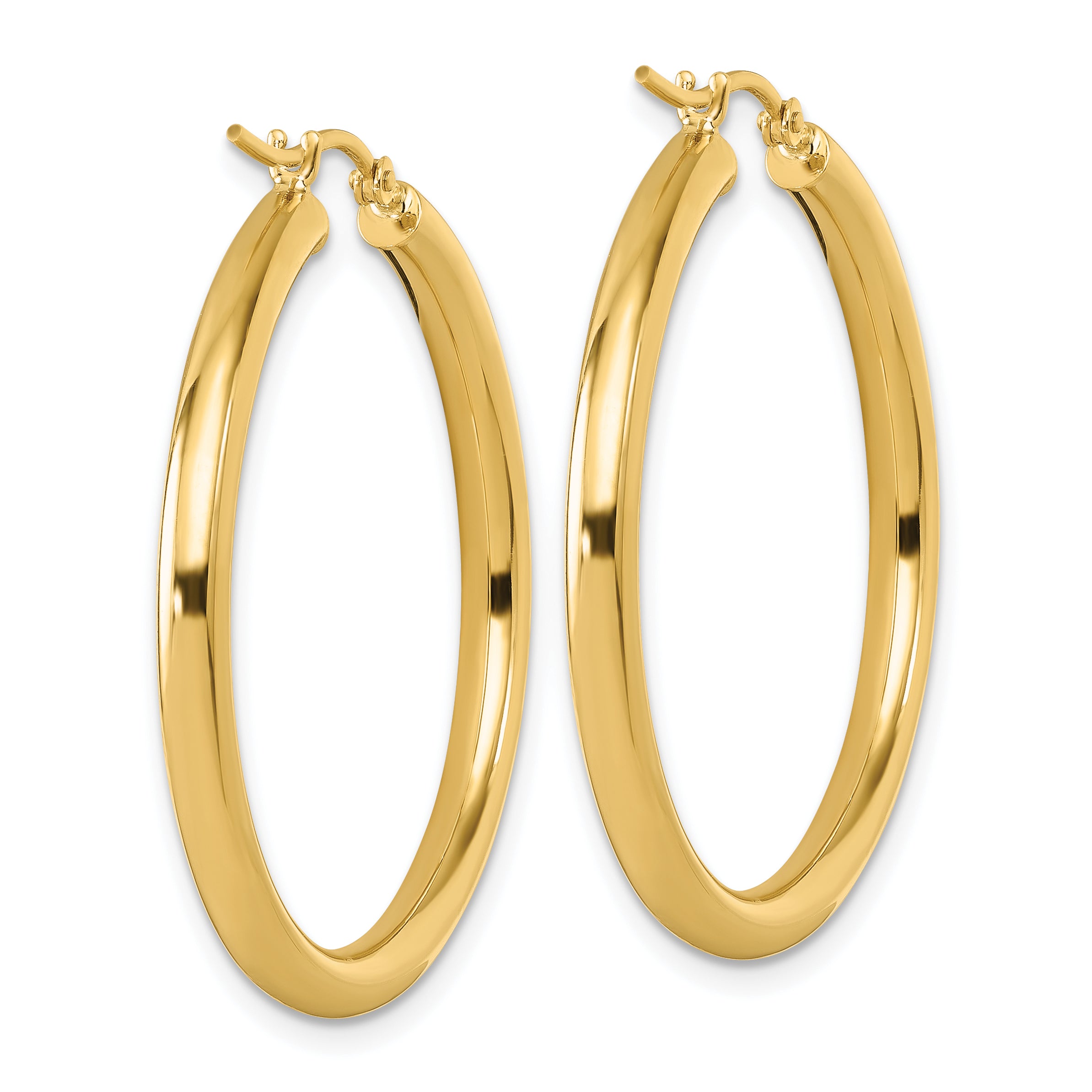 10K Polished Hinged Hoop Earrings