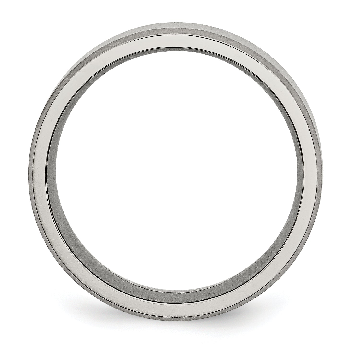 Chisel Titanium Brushed and Polished 8mm Beveled Edge Band
