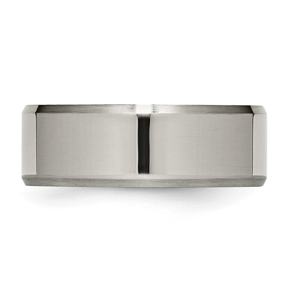 Chisel Titanium Brushed and Polished 8mm Beveled Edge Band