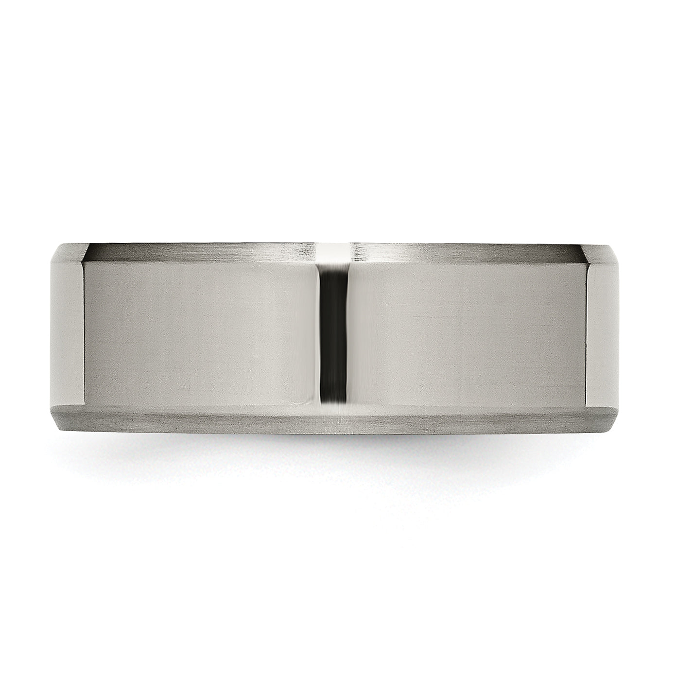 Chisel Titanium Brushed and Polished 8mm Beveled Edge Band