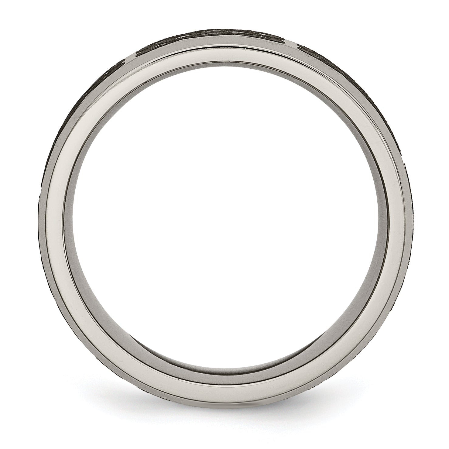 Chisel Titanium Brushed and Polished Celtic Laser Design 8mm Beveled Edge Band