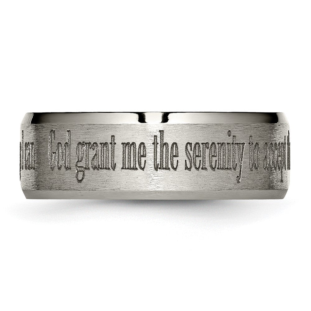 Chisel Titanium Brushed and Polished Serenity Laser Design 8mm Beveled Band