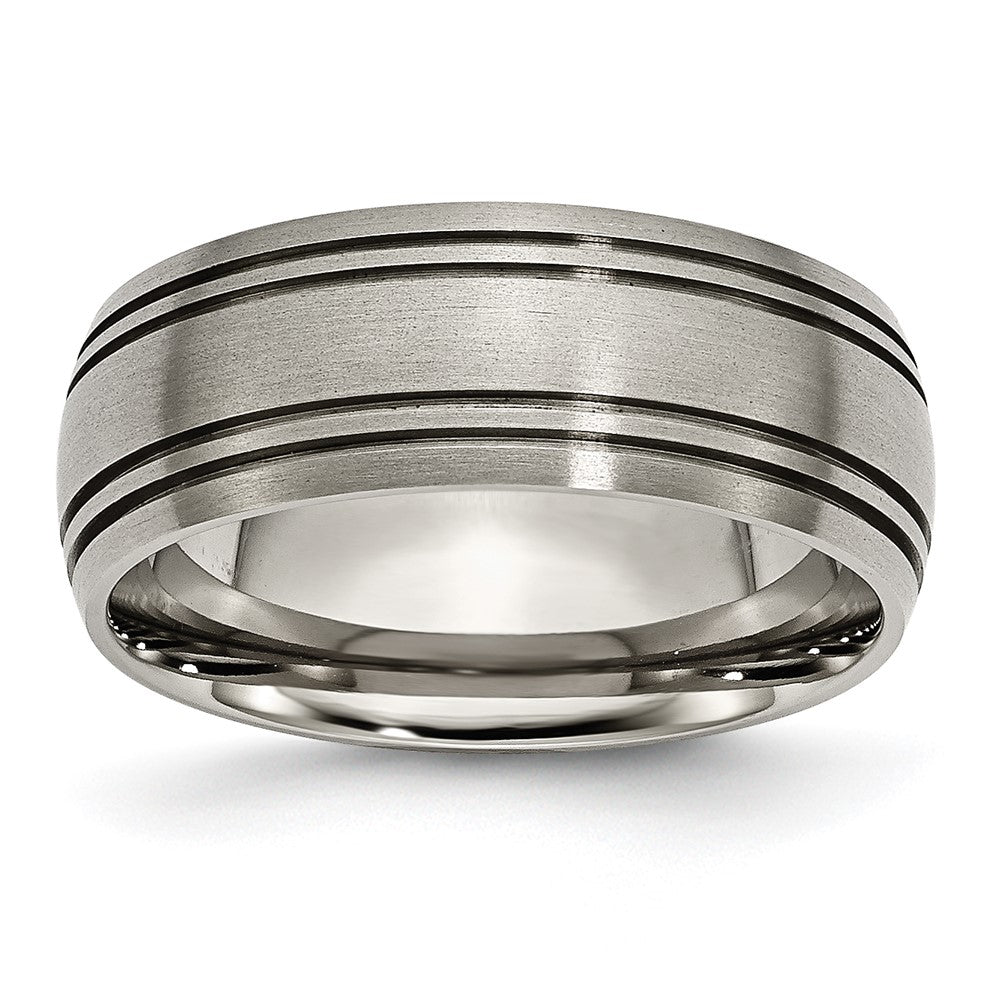 Chisel Titanium Brushed Center 8mm Grooved Band