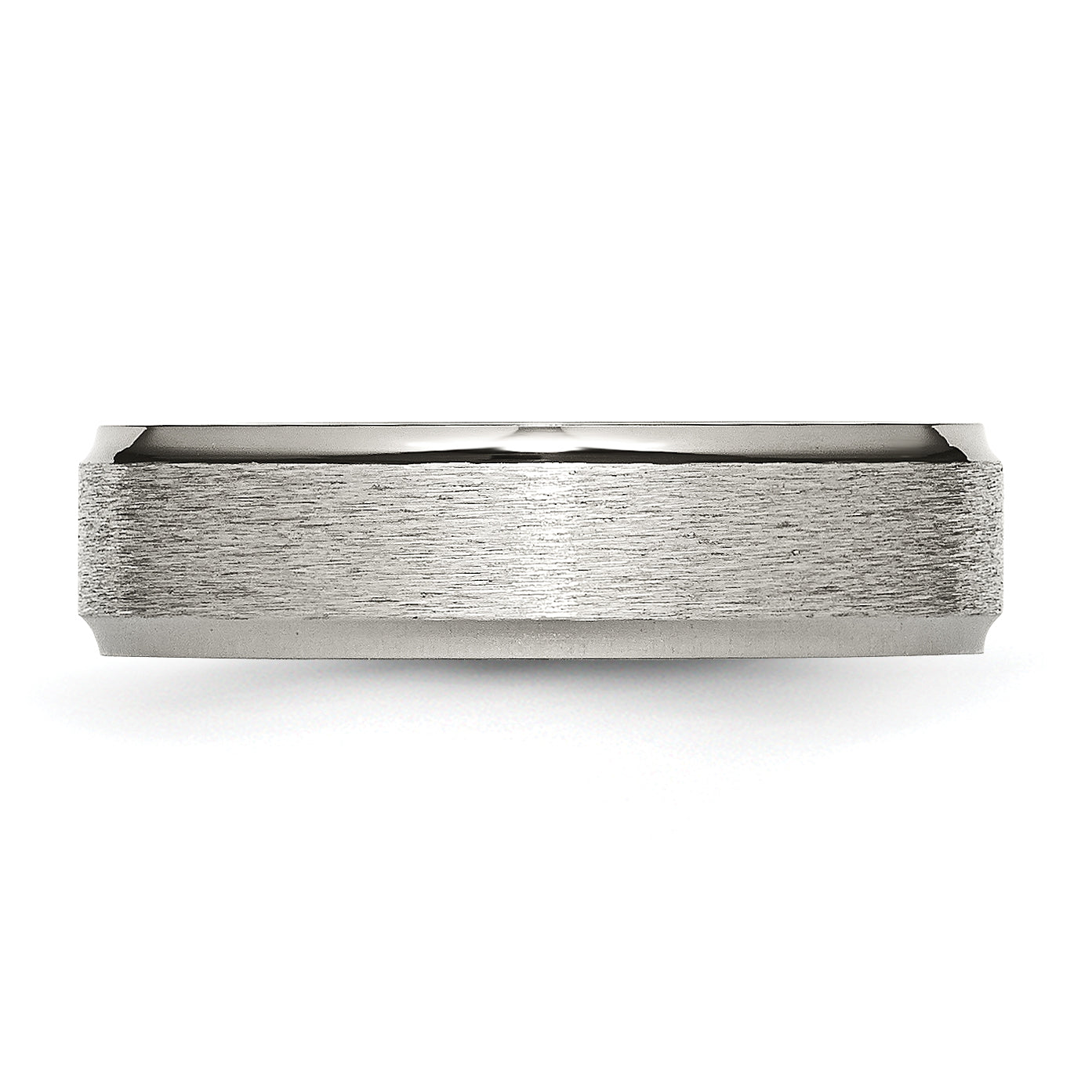 Chisel Titanium Brushed Center 6mm Ridged Edge Band