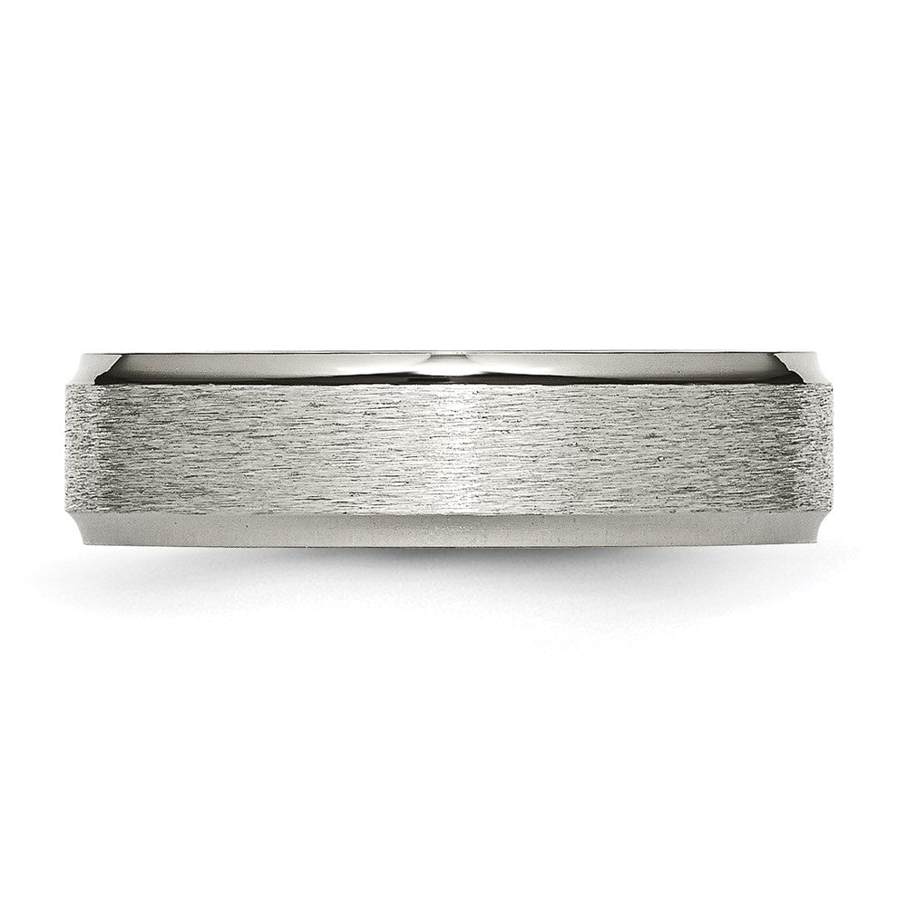 Chisel Titanium Brushed Center 6mm Ridged Edge Band