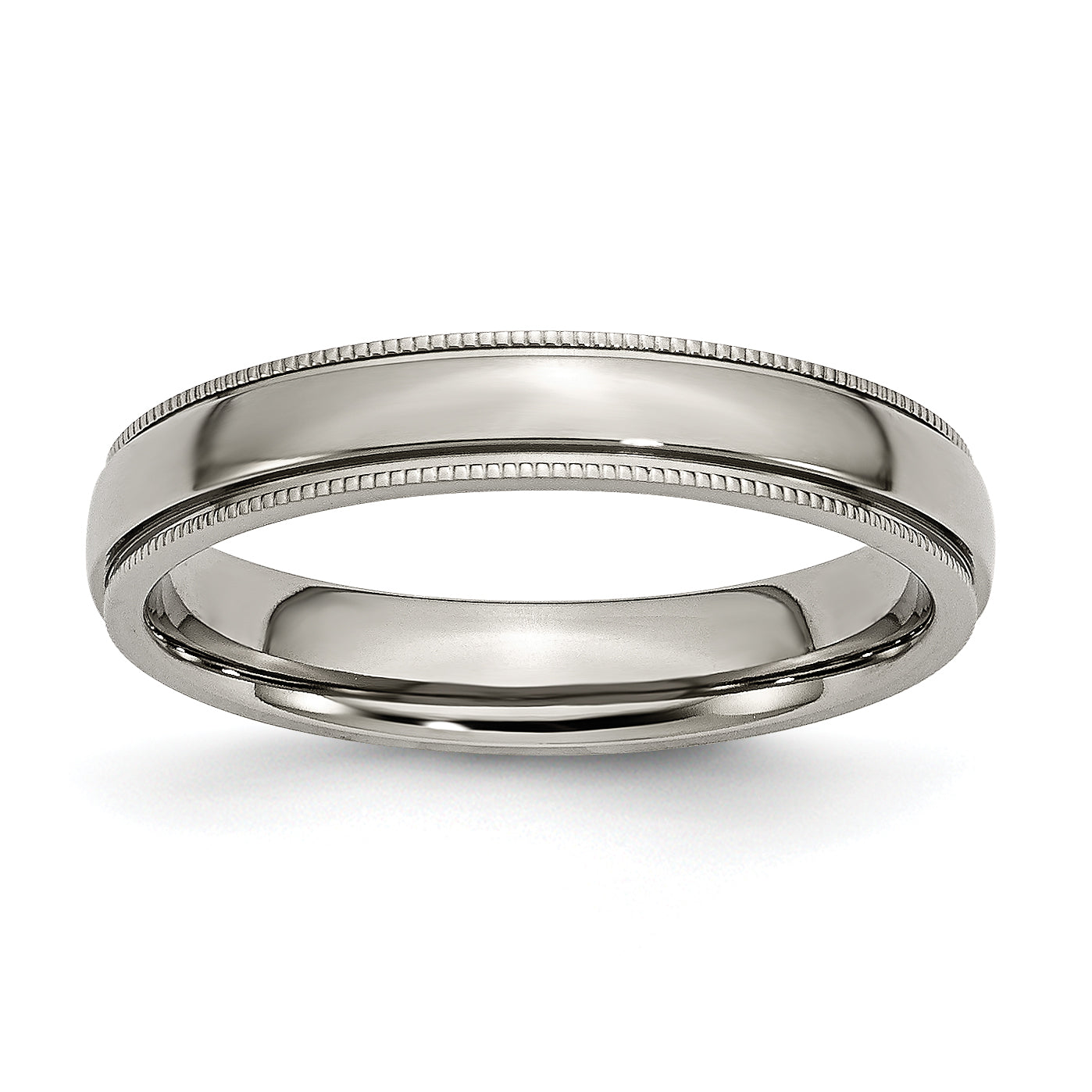 Chisel Titanium Polished 4mm Grooved and Beaded Edge Band
