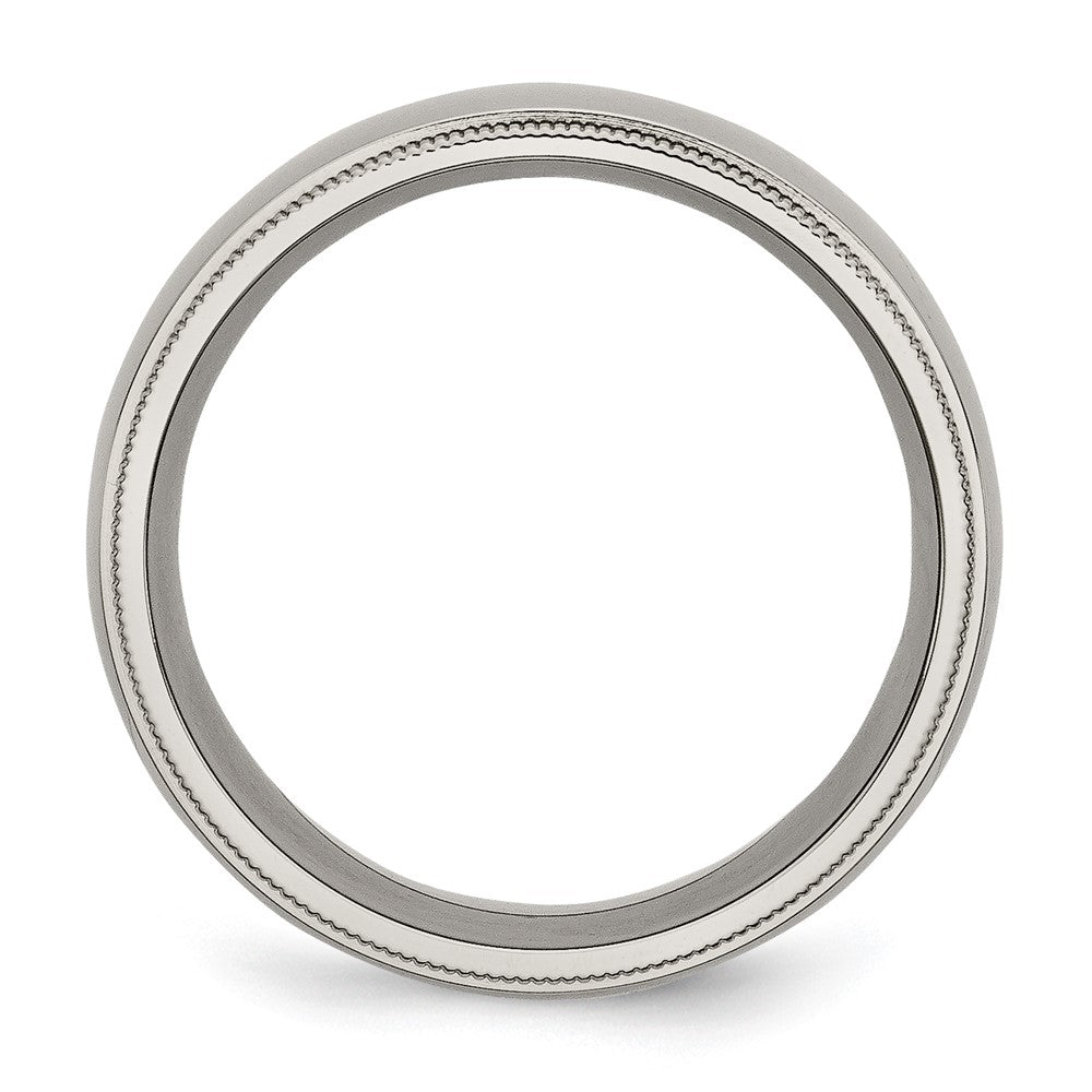 Chisel Titanium Polished 8mm Grooved and Beaded Edge Band