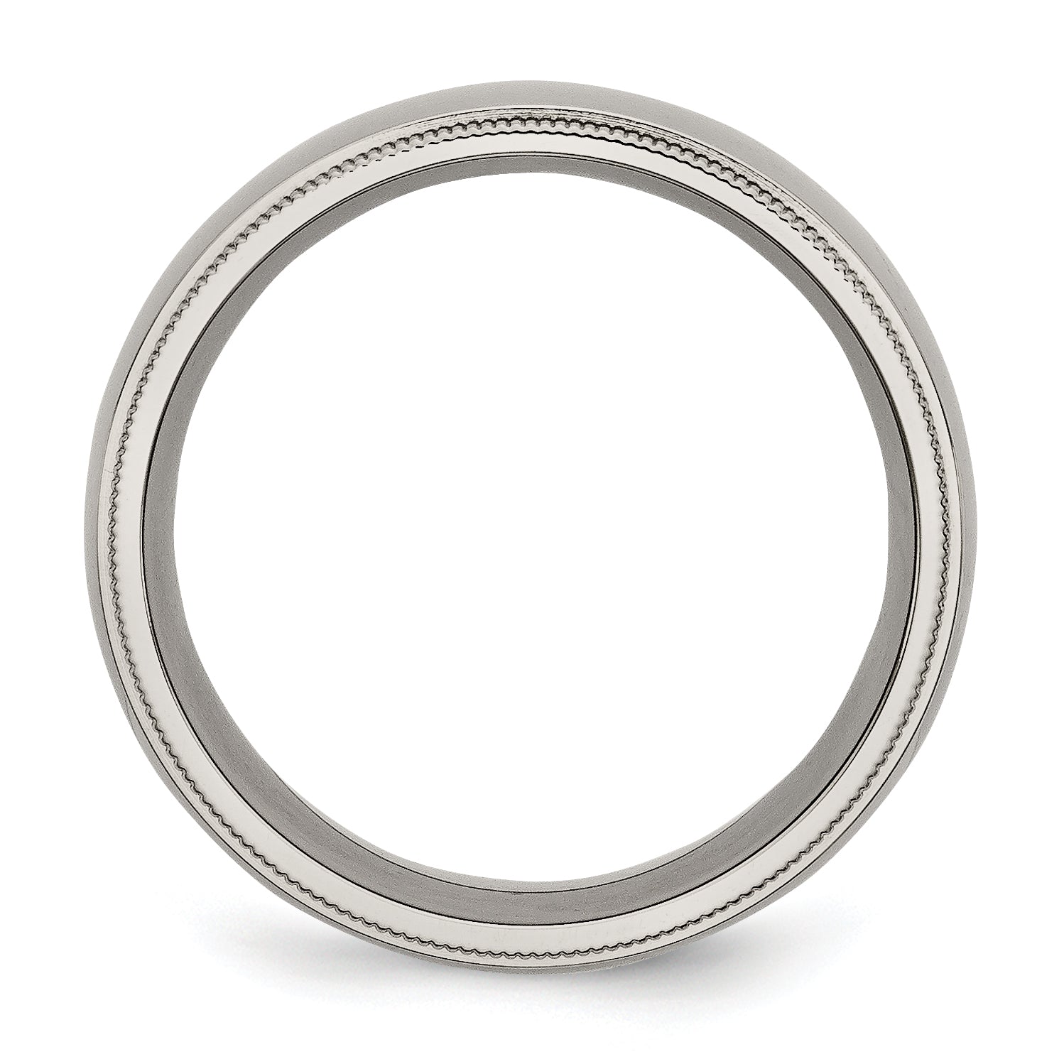 Chisel Titanium Polished 8mm Grooved and Beaded Edge Band