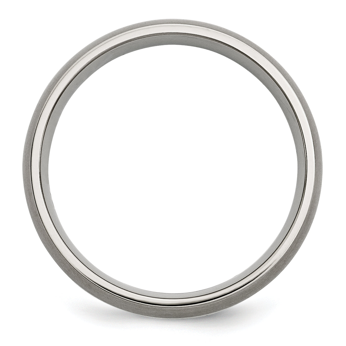 Chisel Titanium Brushed with Sterling Silver Inlay 6mm Band