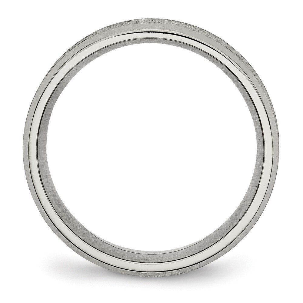 Titanium Beveled Edge 8mm Satin and Brushed Band