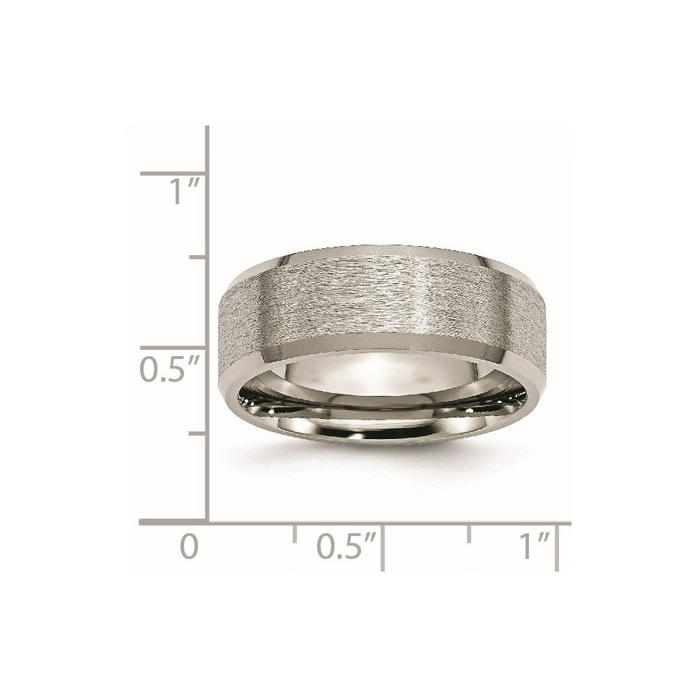 Chisel Titanium Satin and Brushed 8mm Beveled Edge Band