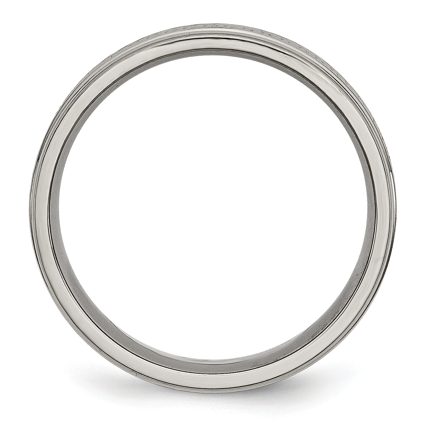 Titanium Ridged Edge Weave Design 6mm Polished Band