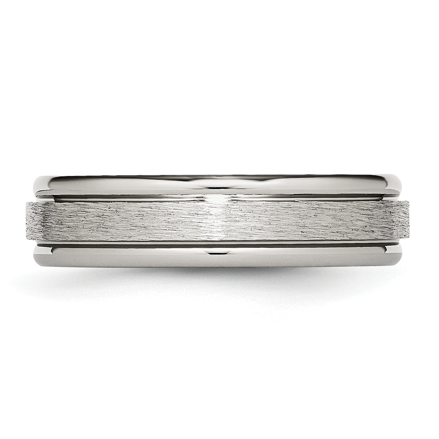 Chisel Titanium Brushed and Polished 6mm Grooved Edge Band