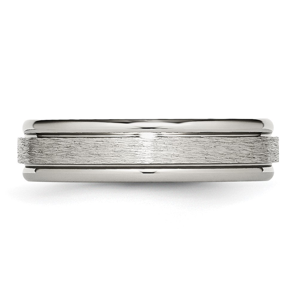 Chisel Titanium Brushed and Polished 6mm Grooved Edge Band