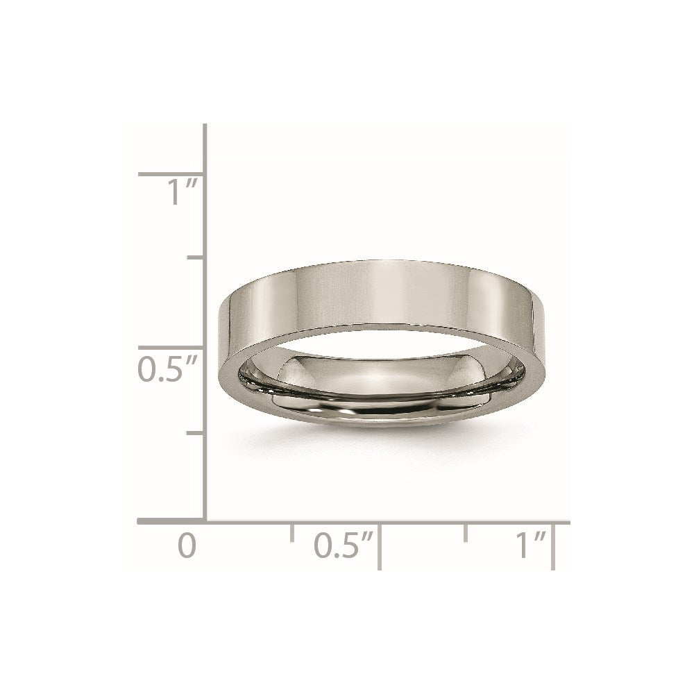 Chisel Titanium Polished 5mm Flat Band