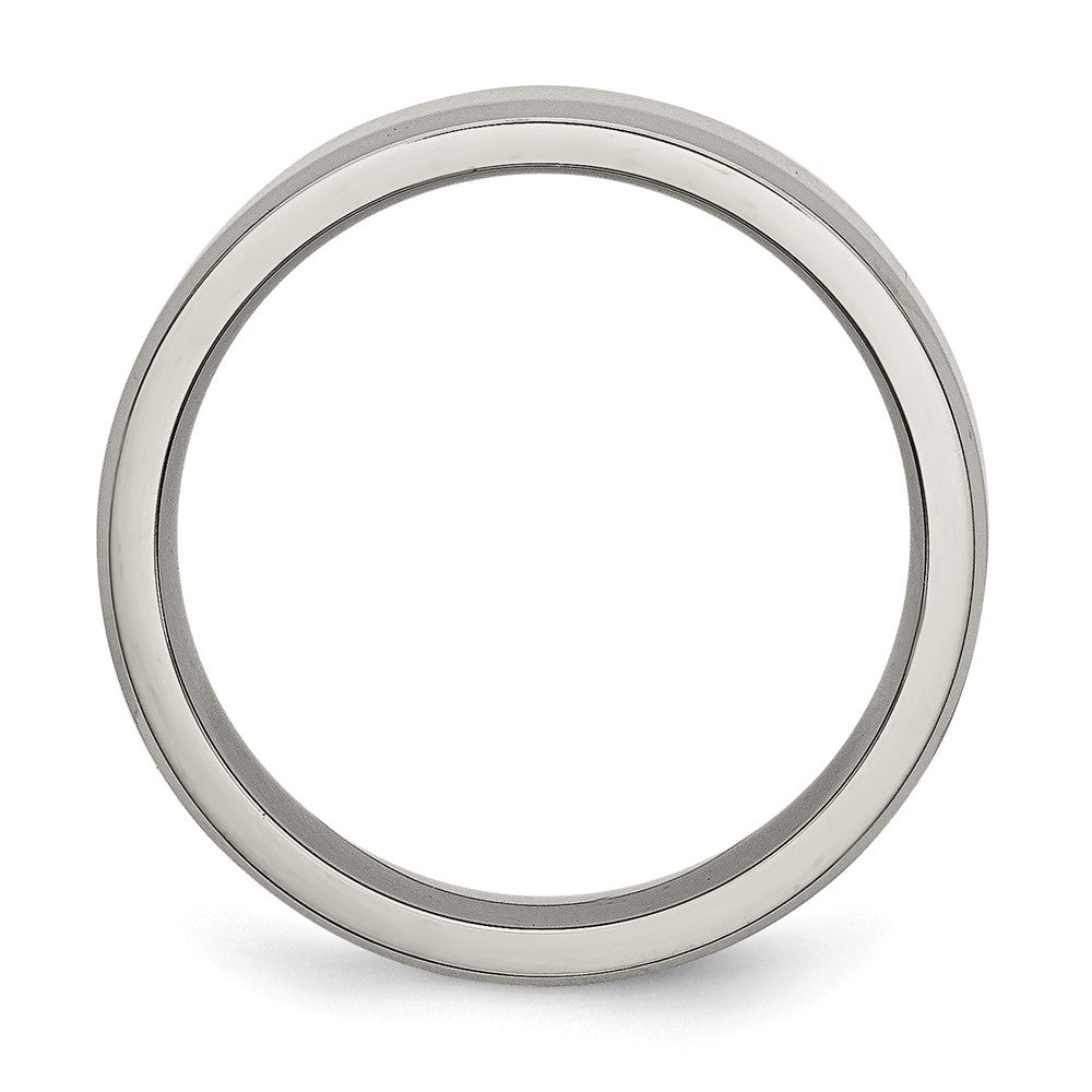 Chisel Titanium Polished 6mm Beveled Edge Band