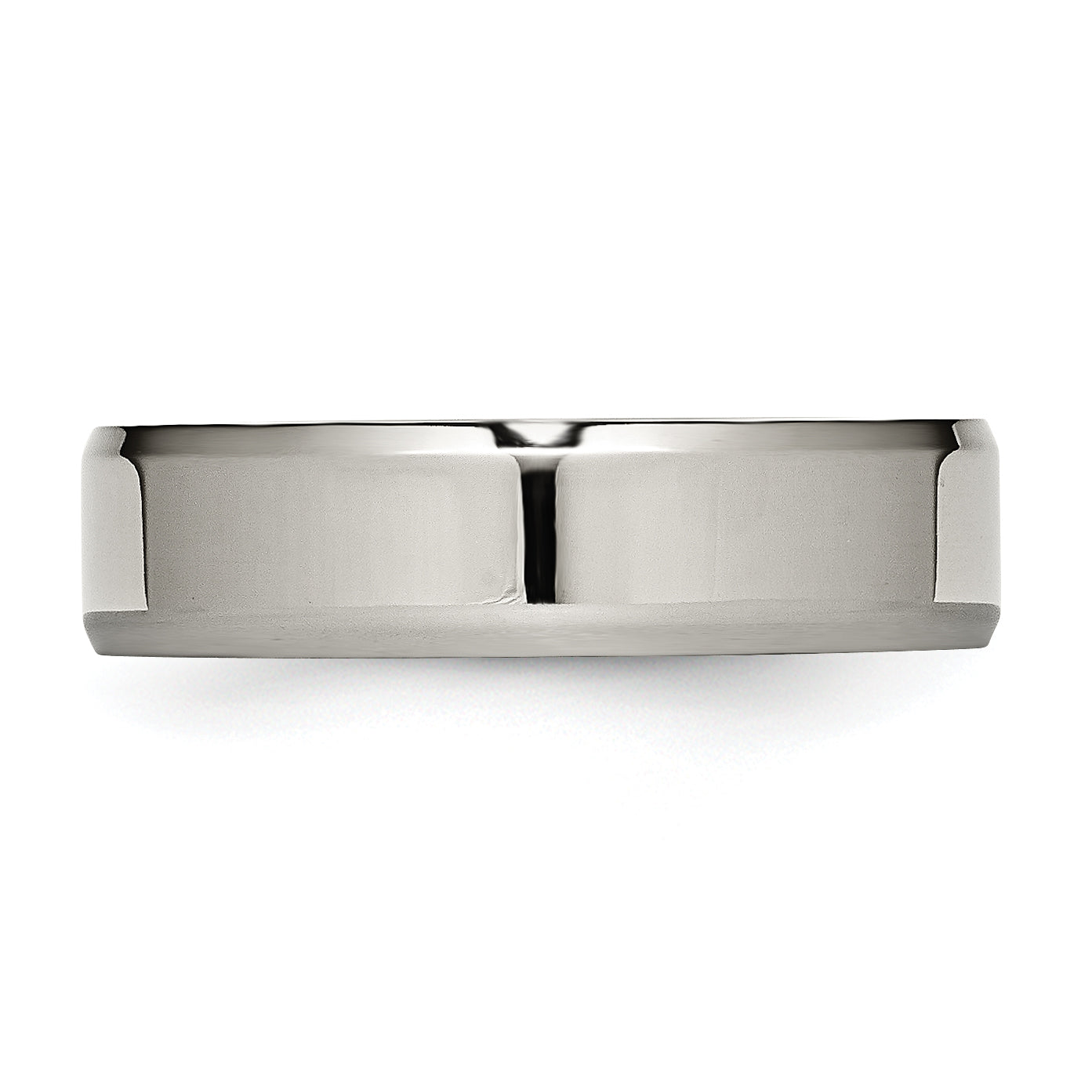 Chisel Titanium Polished 6mm Beveled Edge Band