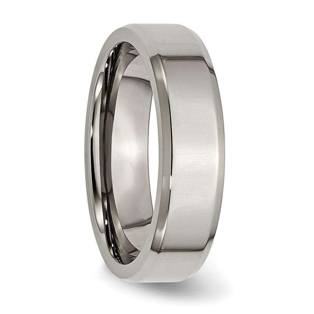 Chisel Titanium Polished 6mm Beveled Edge Band
