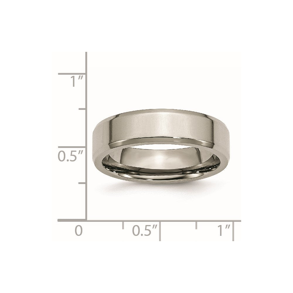 Chisel Titanium Polished 6mm Beveled Edge Band