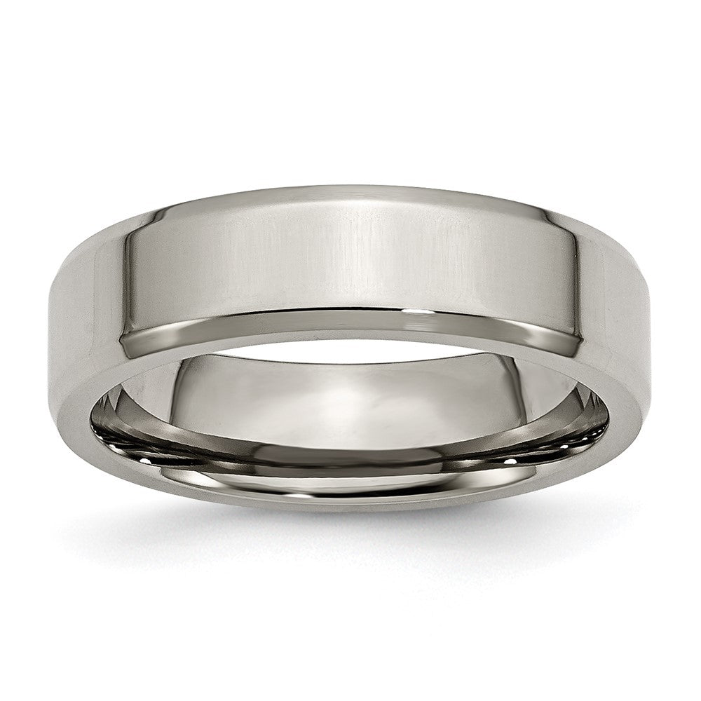 Chisel Titanium Polished 6mm Beveled Edge Band