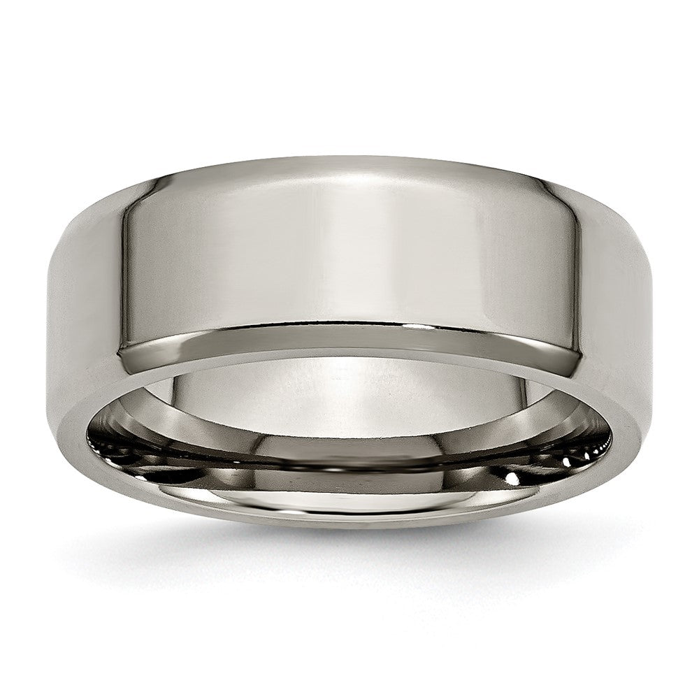 Chisel Titanium Polished 8mm Beveled Edge Band