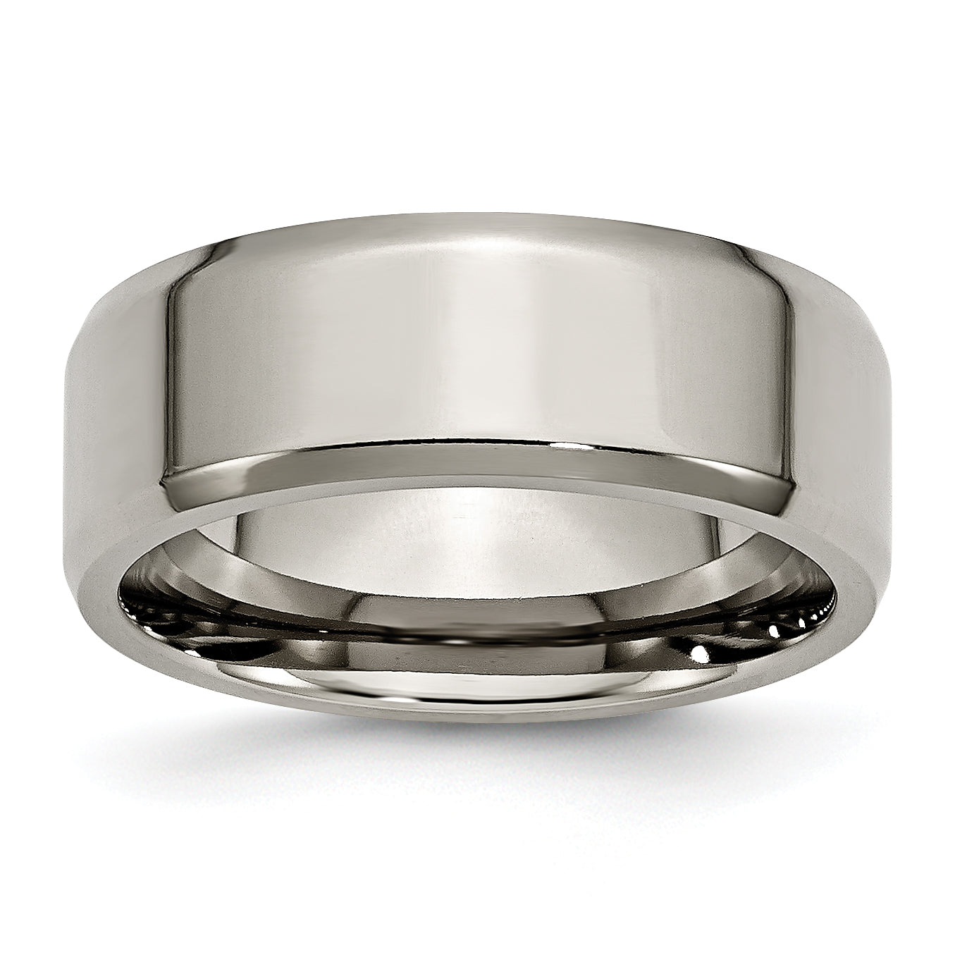 Chisel Titanium Polished 8mm Beveled Edge Band
