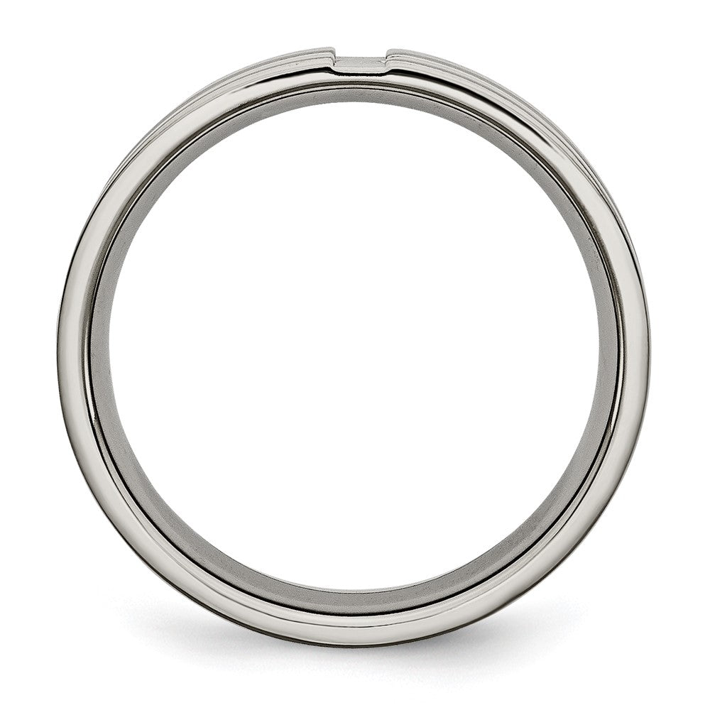 Titanium Polished 6mm Grooved Band