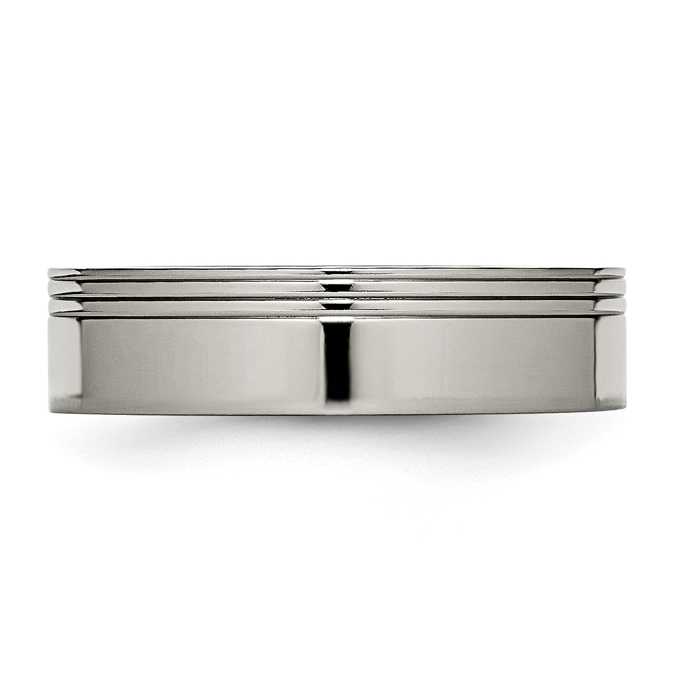Titanium Grooved 6mm Polished Band