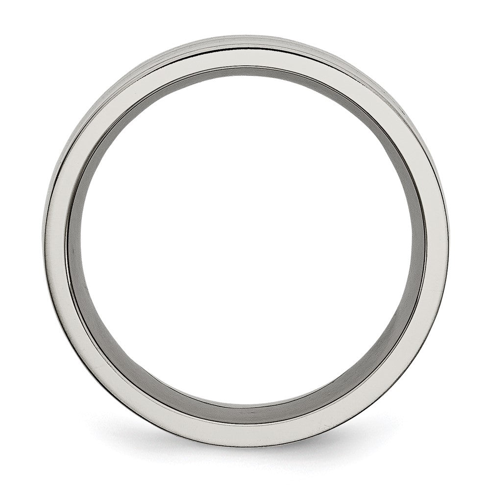 Chisel Titanium Polished with Black Carbon Fiber Inlay Flat 8mm Band