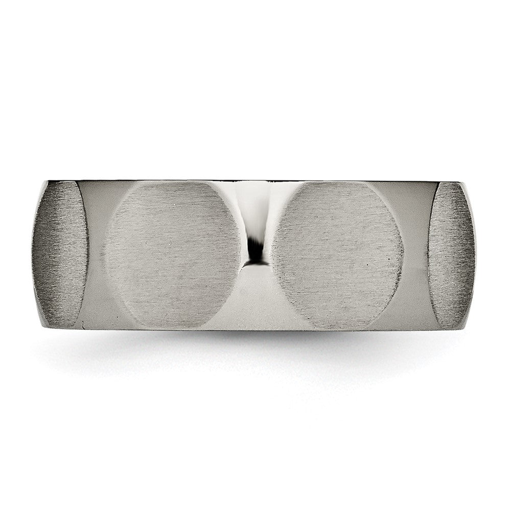 Titanium Faceted 8mm Satin Band