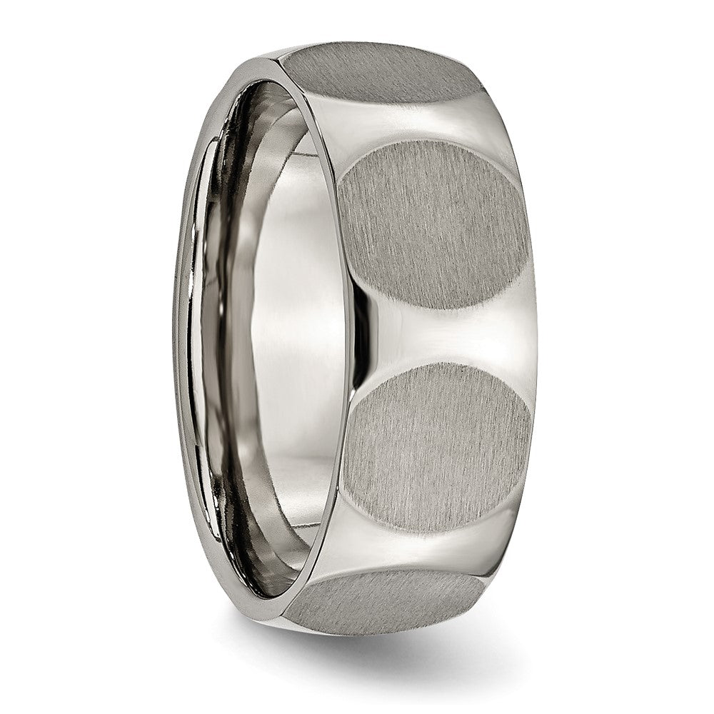 Titanium Faceted 8mm Satin Band