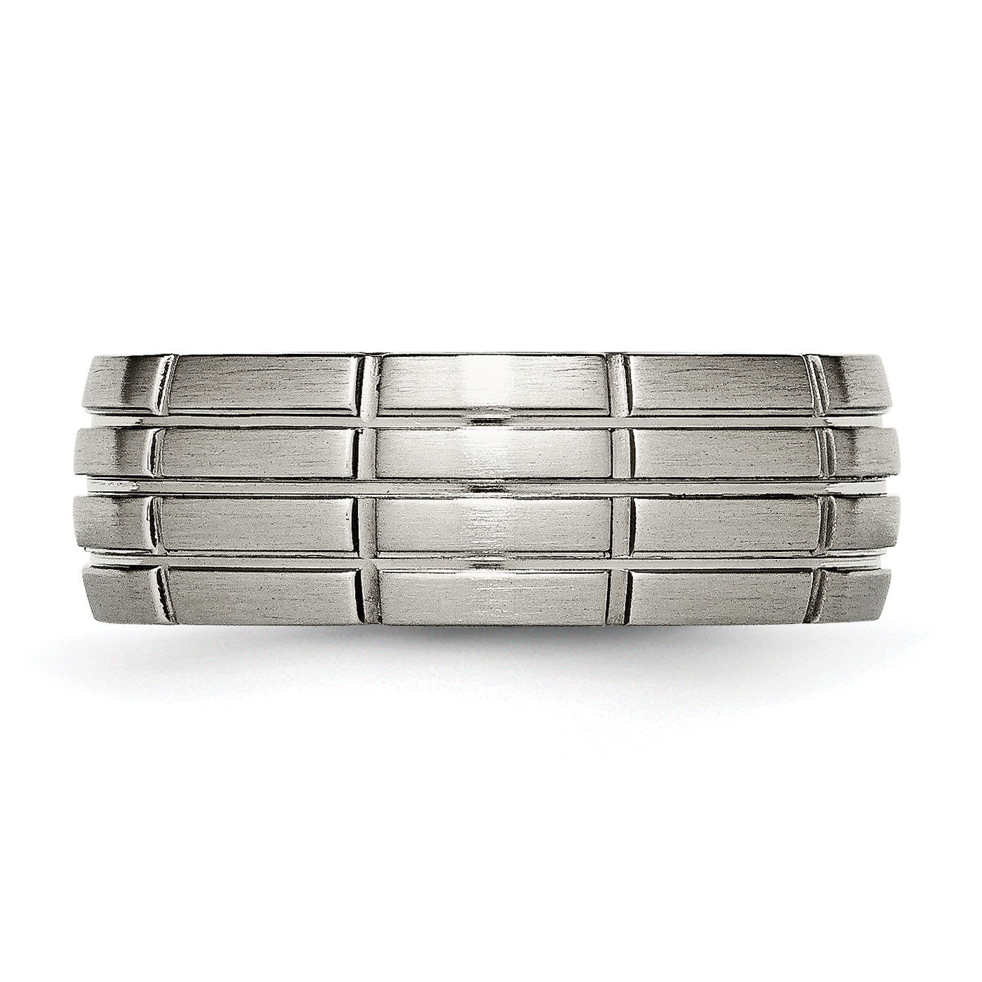Titanium Brushed Center 8mm Grooved Band