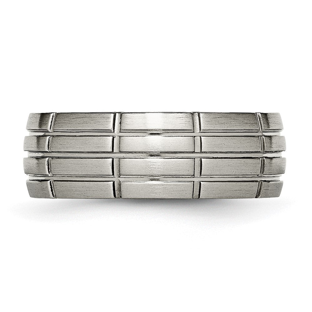 Titanium Brushed Center 8mm Grooved Band