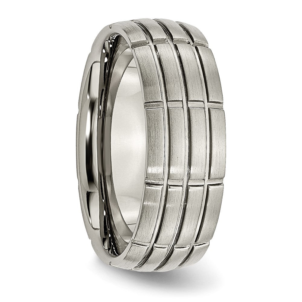 Titanium Brushed Center 8mm Grooved Band