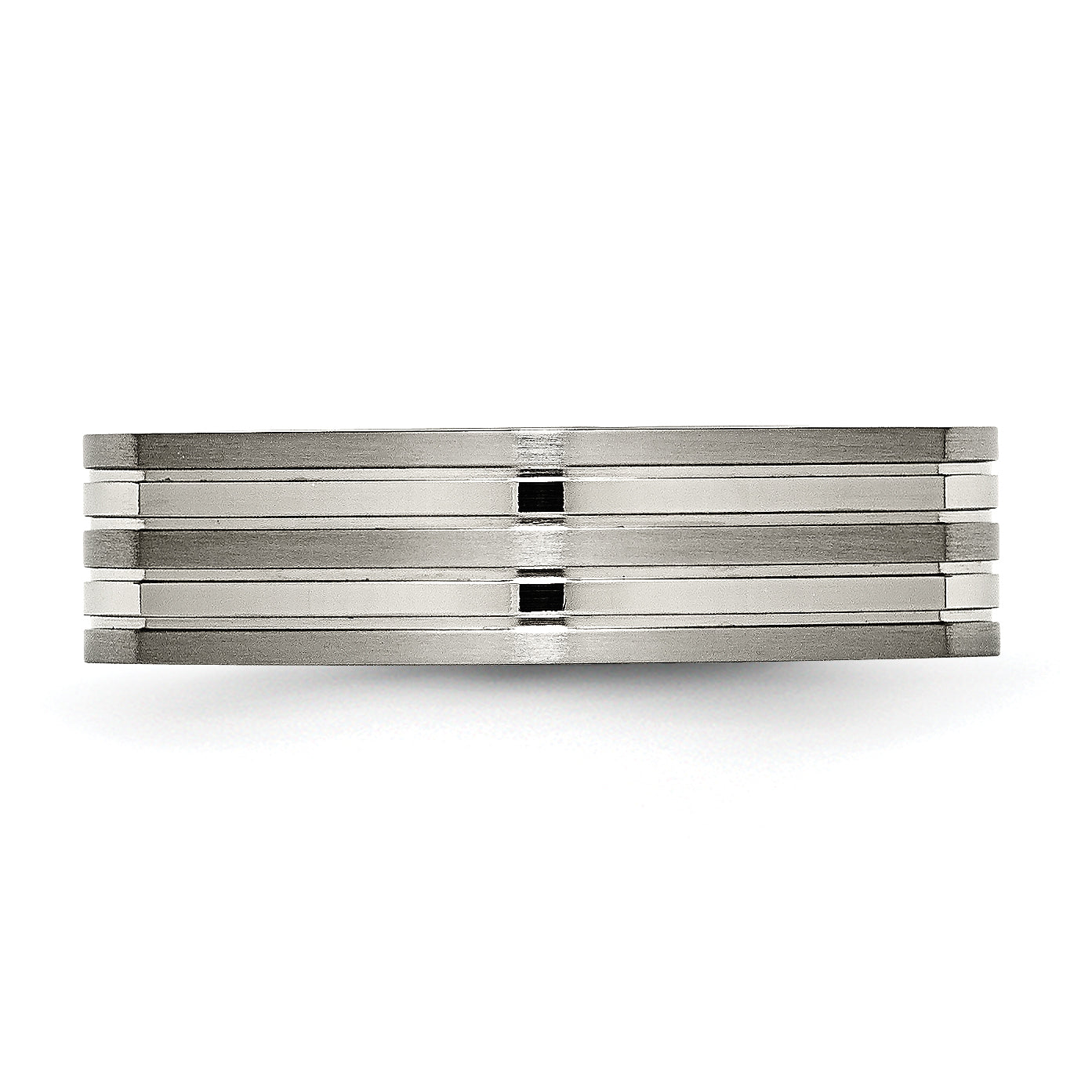 Chisel Titanium Brushed and Polished 6mm Grooved Band