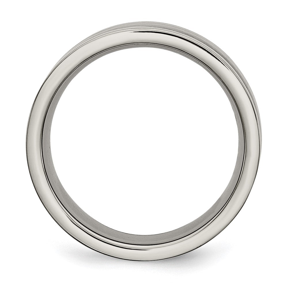 Chisel Titanium Polished with Black Carbon Fiber Inlay 8mm Band