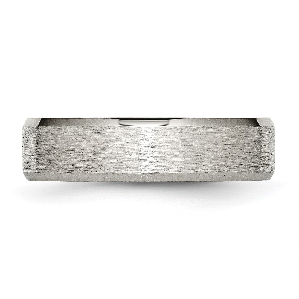 Chisel Titanium Brushed Center 6mm Beveled Edge Band