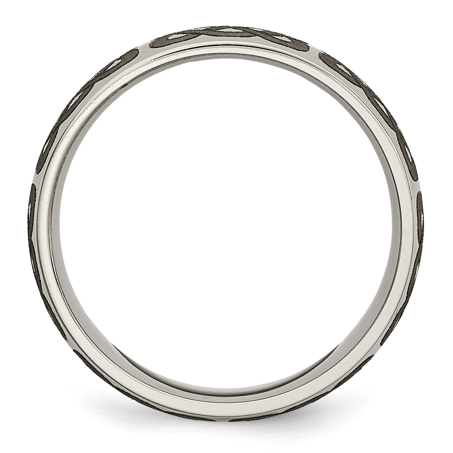 Chisel Titanium Polished Celtic Laser Design 8mm Band